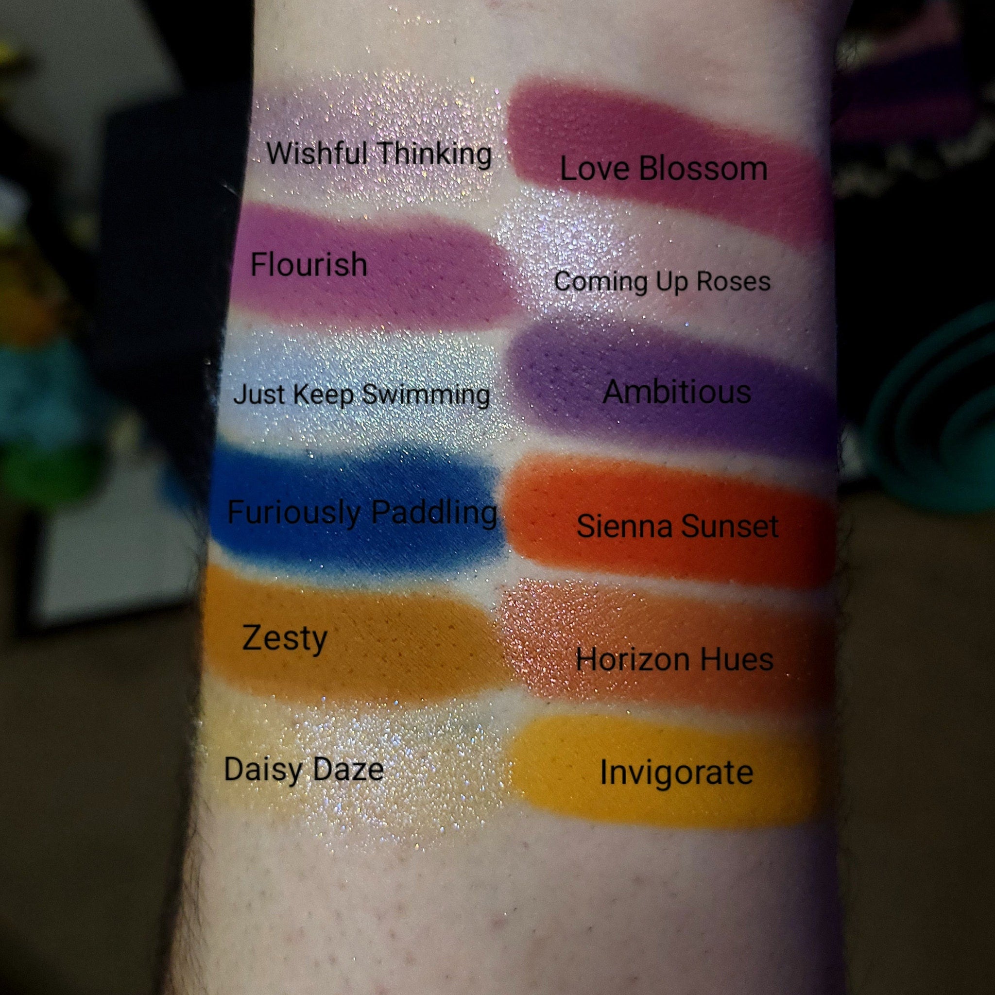 Front view of Fruitful End, Sweet Beginning Eye Shadow palette showing vibrant pink and gold hues in sleek rectangular compact