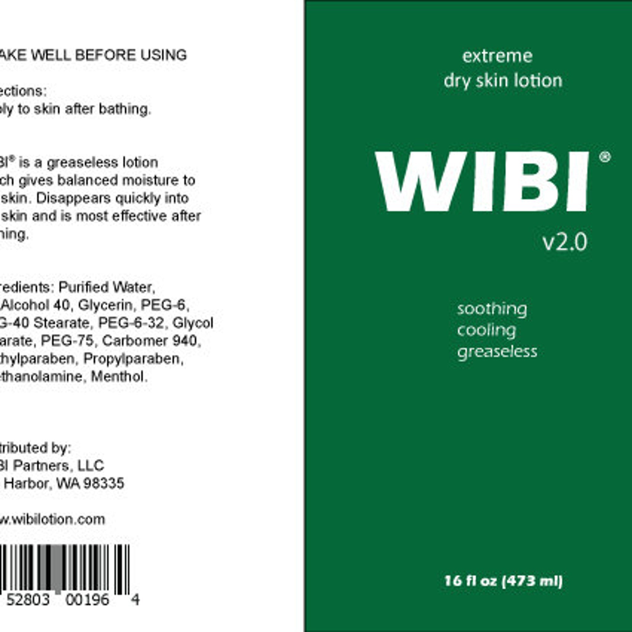 Detailed close-up of Wibi Extreme Dry Skin Lotion - 16oz Three Pack
