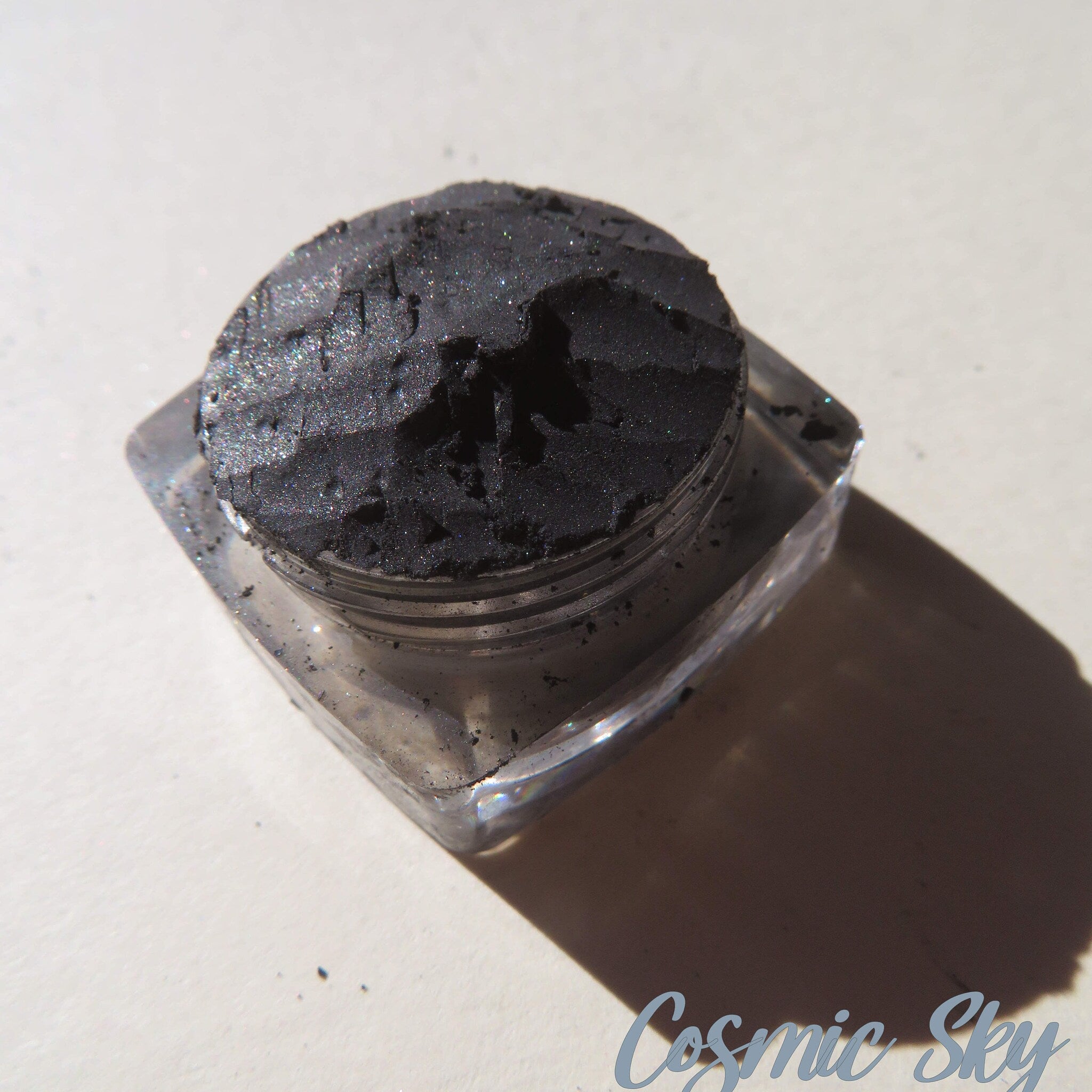 Additional view of Cosmic Sky Black Shimmer Mineral Eyeshadow - Vegan Cruelty-Free Loose Pigment