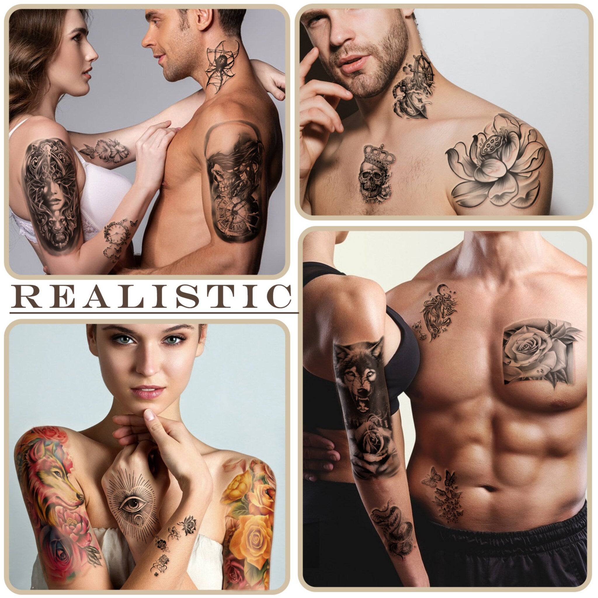 Additional view of Kids Waterproof Temporary Tattoos - 77 Sheets 17 Half Arm  60 Tiny Safe for Skin