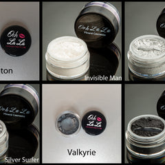 Main product view of Natural Vegan Mineral Eye Shadow - White Silver  Black - 10g Jar Gluten-Free Cru