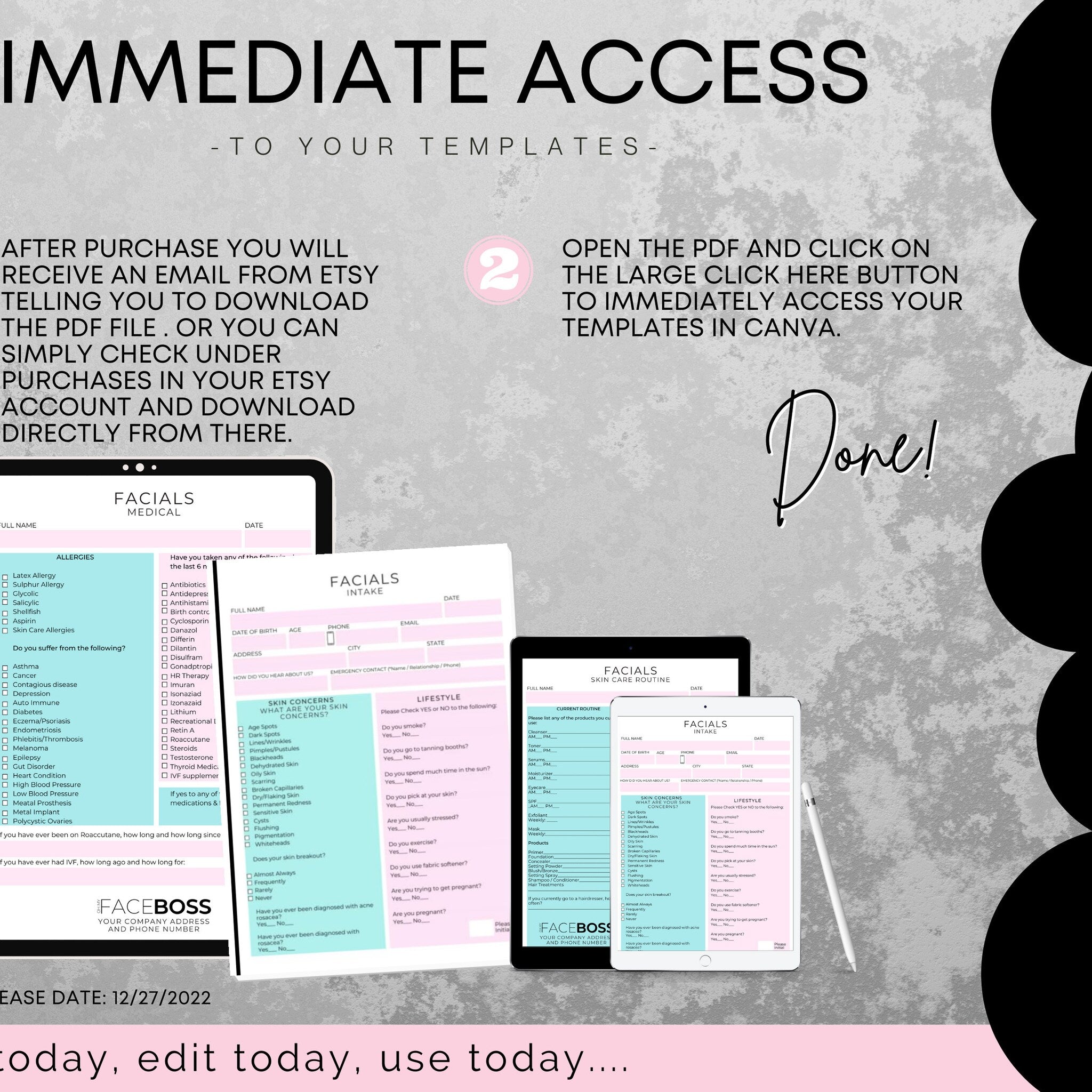 Usage example of Esthetician Skin Treatment Forms Client Records Consent  Consultation Templates