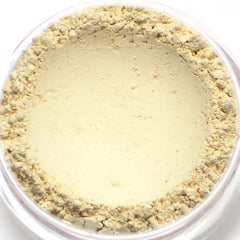 Close-up of creamy off-white matte eyeshadow pan with smooth mineral texture and subtle sheen