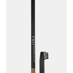 Close-up of makeup brush applying shimmering bronze eye shadow to eyelid with soft blending motion