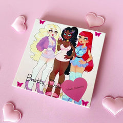 Bratty Doll Eye Shadow Palette featuring 12 vibrant matte and shimmer shades in a sleek black compact