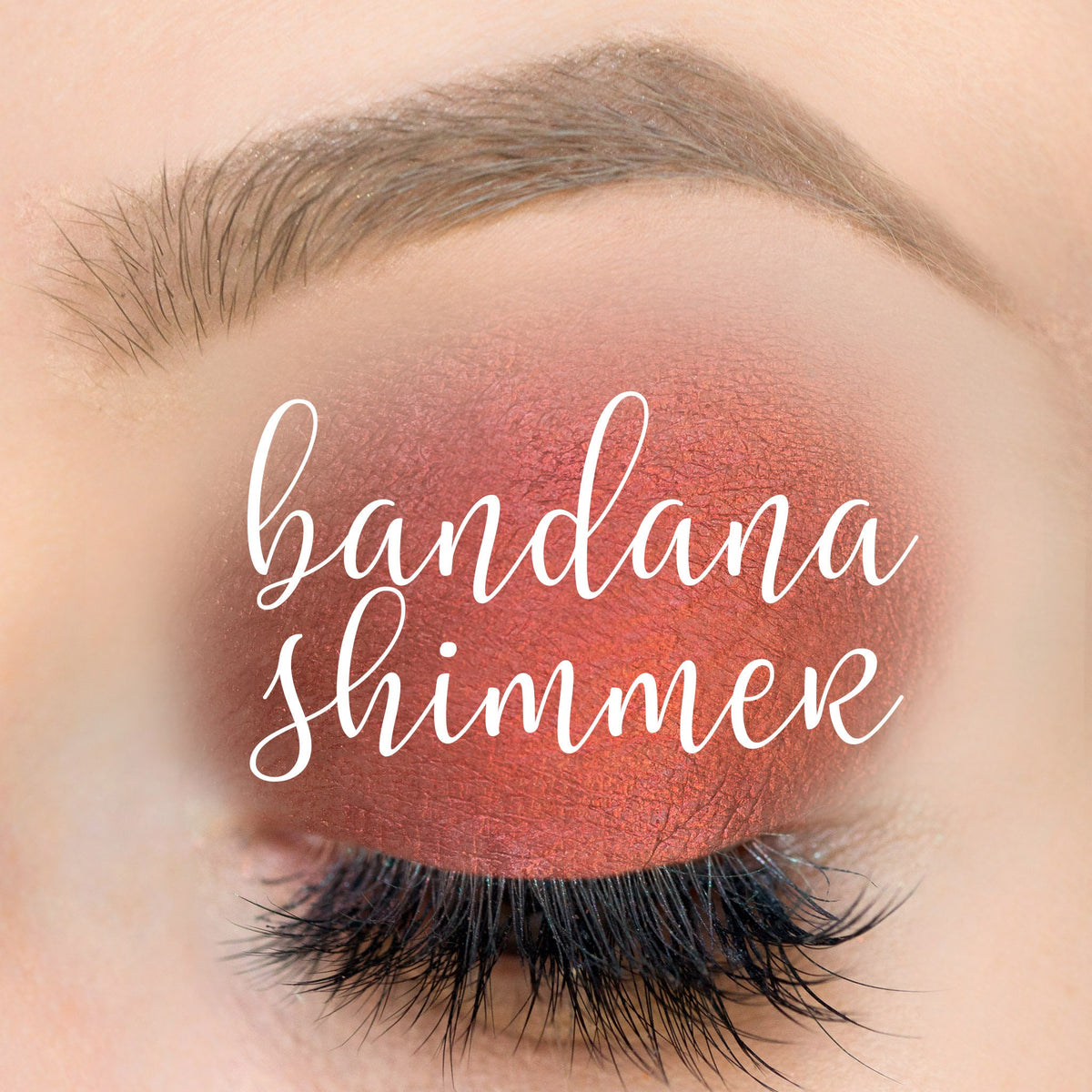 Close-up of Bandana Shimmer ShadowSense cream to powder eye shadow in a metallic copper shade with satin finish