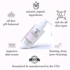 Oxygen cleanser bottle in white with pump, liquid drop, and "FLORENCIA" brand text