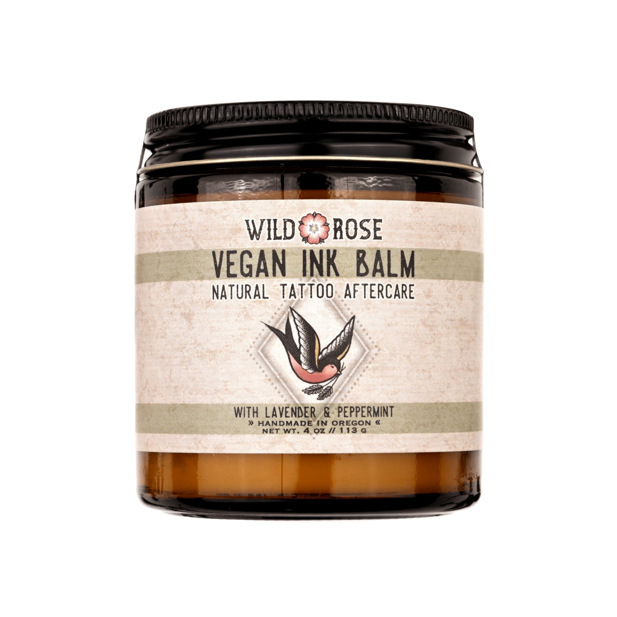 Detailed close-up of Vegan Ink Balm Natural Tattoo Aftercare with Lavender  Peppermint - 4oz 113g