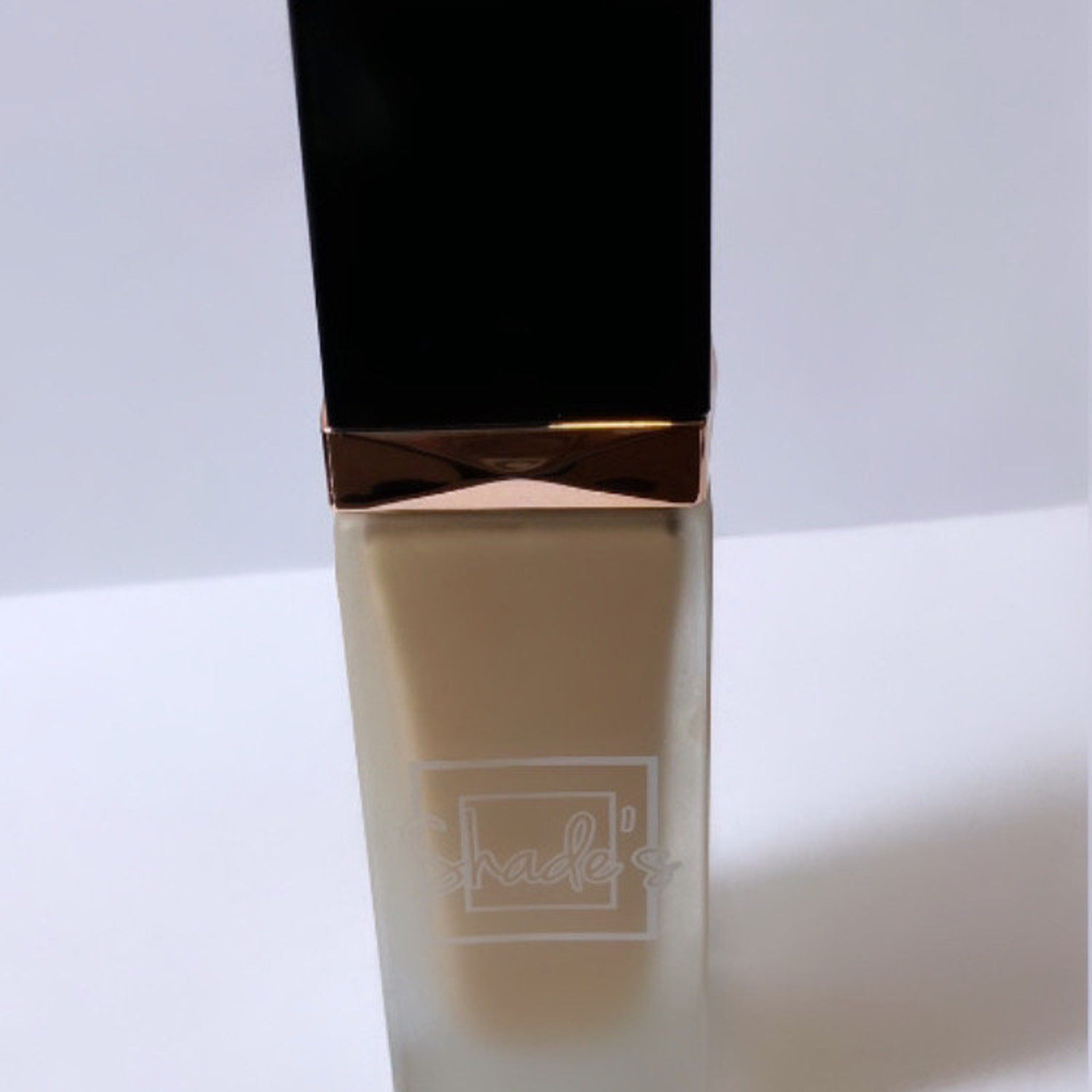 Close-up of Shade-Perfect Foundation palette showing nine matte and shimmer eye shadow colors in circular pans