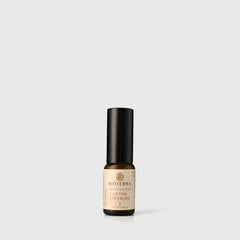 Eye cream bottle with brown glass, black cap, and BIOTERRA label with text