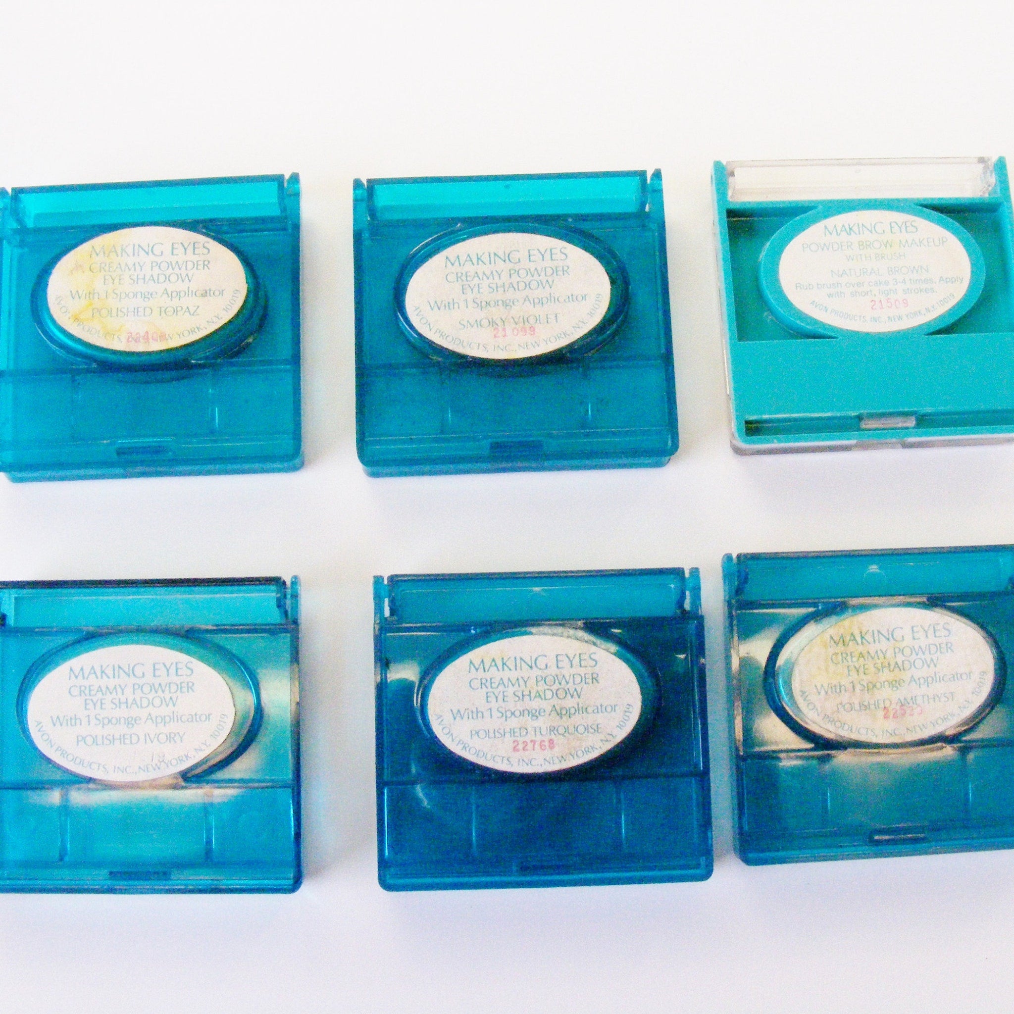 Packaging view of Avon 1980s Making Eyes Creamy Powder Shadow - 12 Oz Choice of Shades