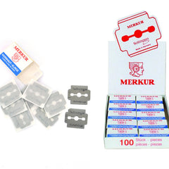 Stack of 50 stainless steel corn and dead skin replacement blades in sleek white packaging for precise nail care