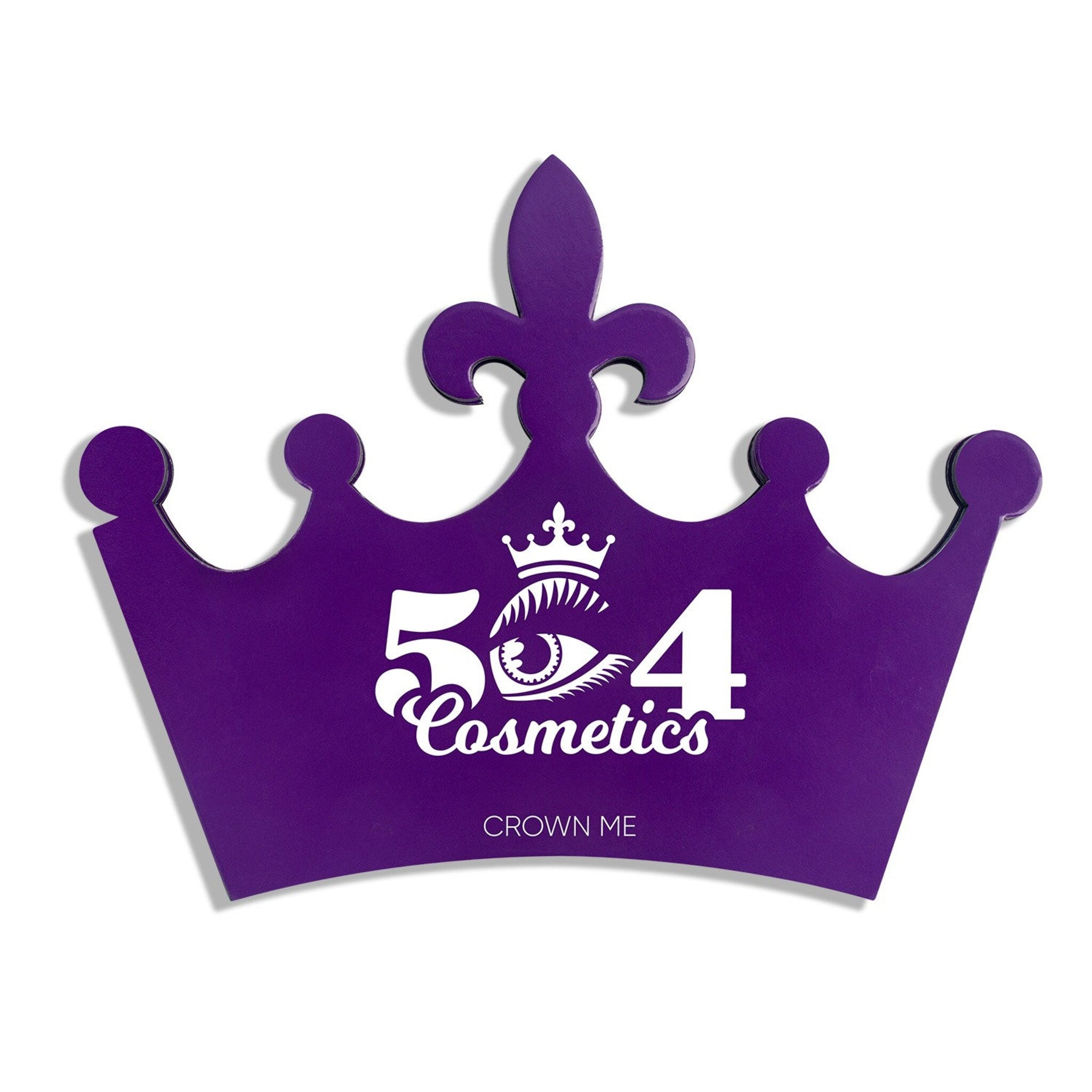 Crown Me Eyeshadow Palette with 12 vibrant matte and shimmer shades in a sleek black compact.