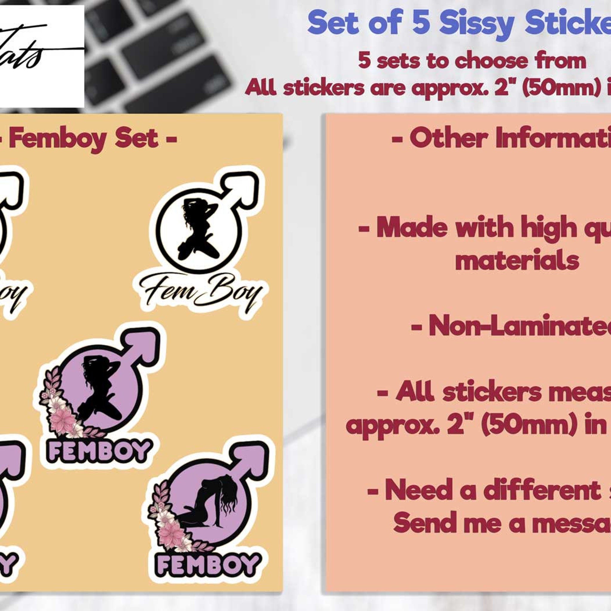 Five pastel skincare stickers with floral designs, arranged neatly on pink backing for gentle skin application