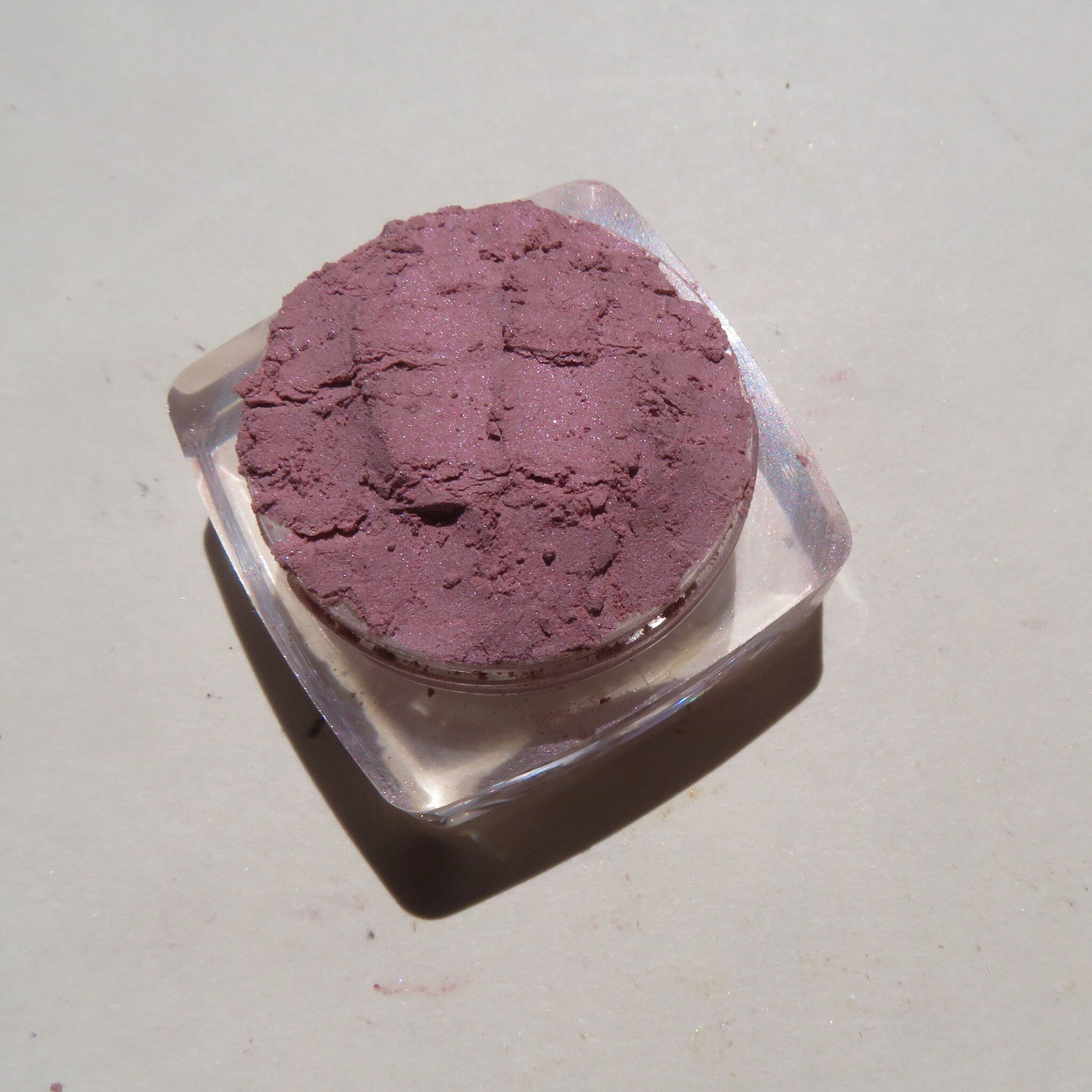 Alternative angle of Pale Mauve Mineral Eye Shadow - Vegan Talc  Carmine Free Loose Powder
