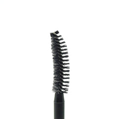 Mascara wand black bristles with curved design and black handle
