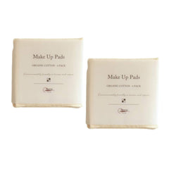 Reusable makeup pads, off-white cotton, Nawrap branding, square shape, 6-pack shown