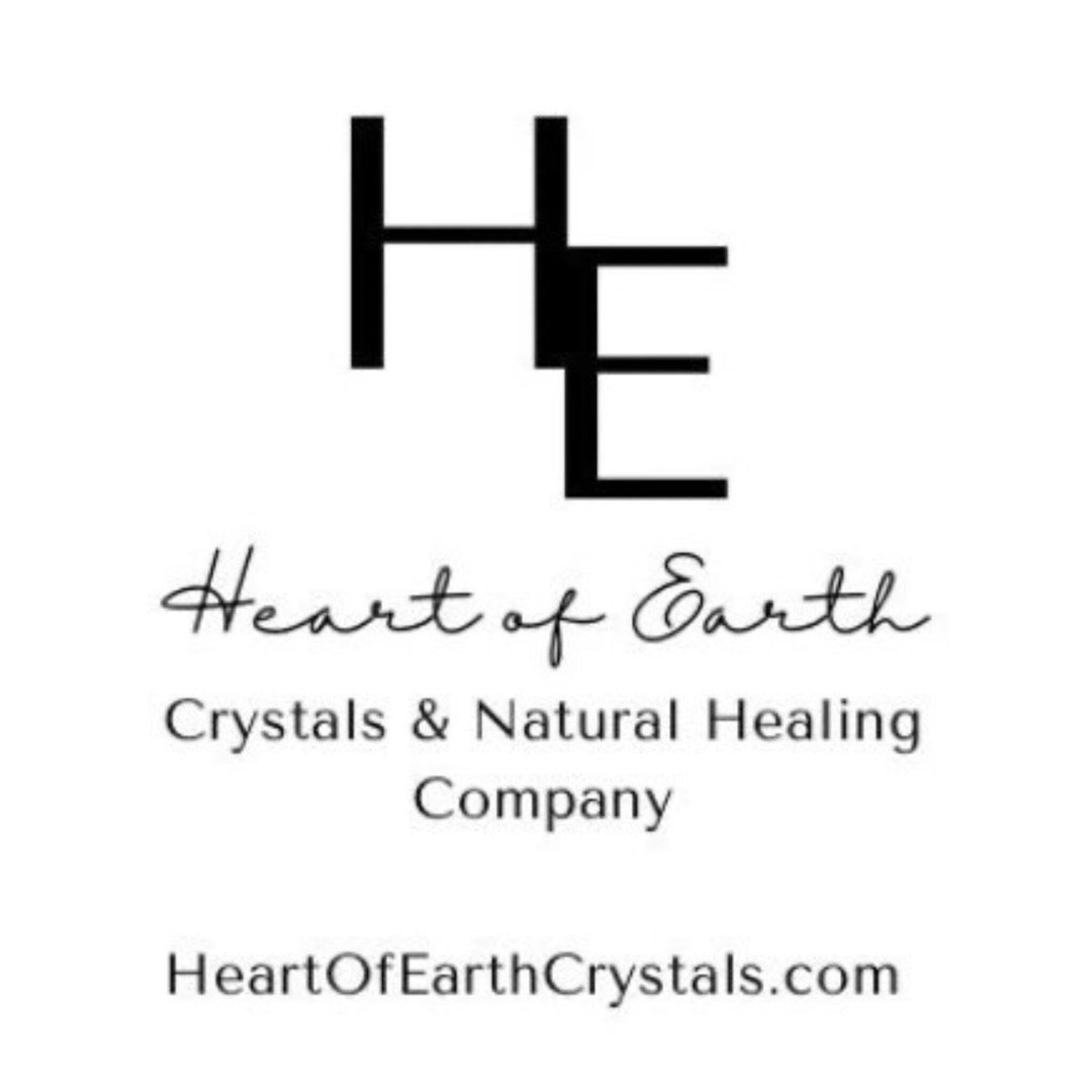 Heart of Earth logo with black block letter design and script text on white background
