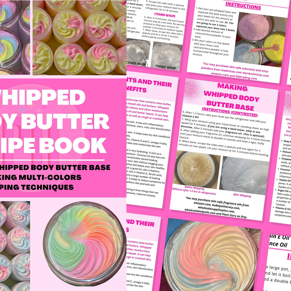 Main product view of Whipped Body Butter Recipe Book How to Make Pipe  Store with Fragrance Oil Tips
