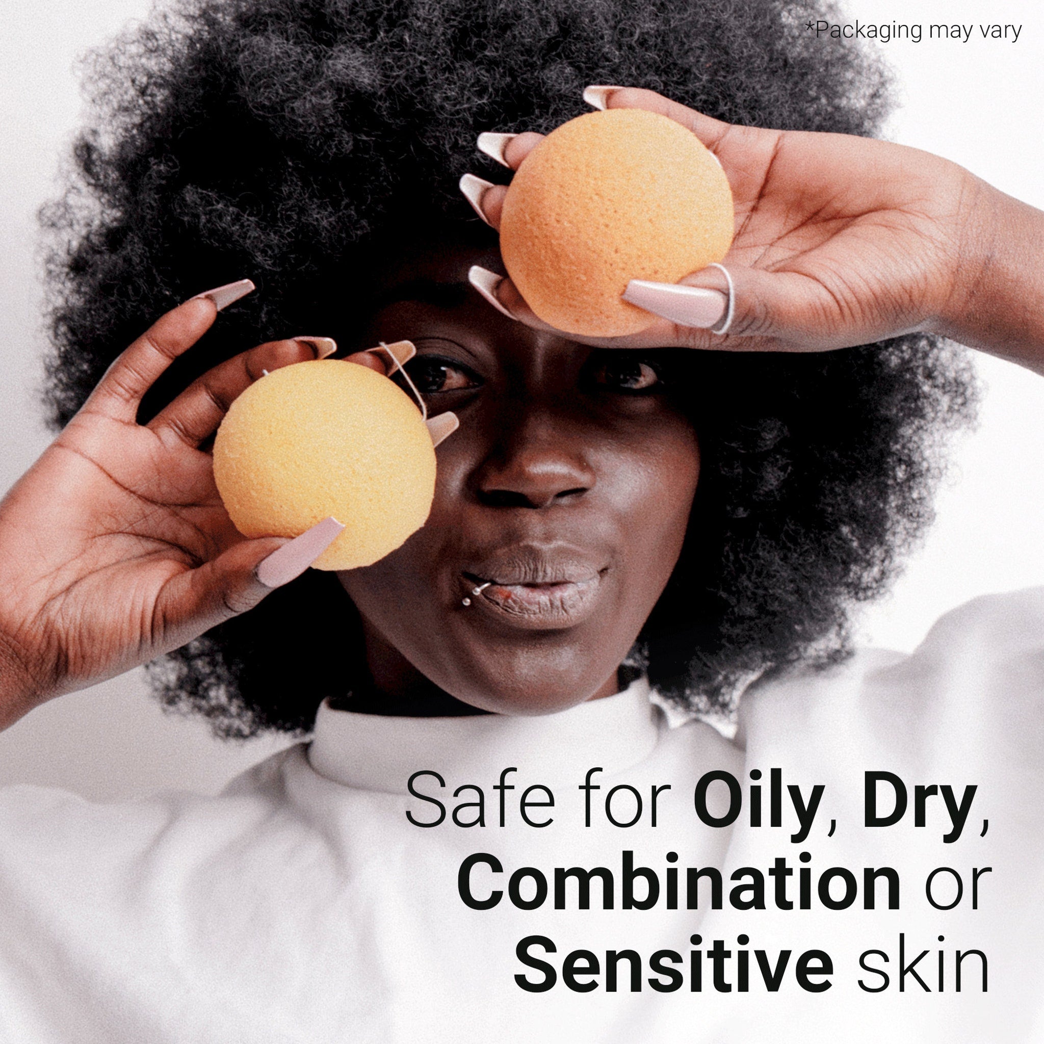 Packaging view of Vove Organic Konjac Sponges Eco-Friendly Face  Body Cleanser for All Skin Types