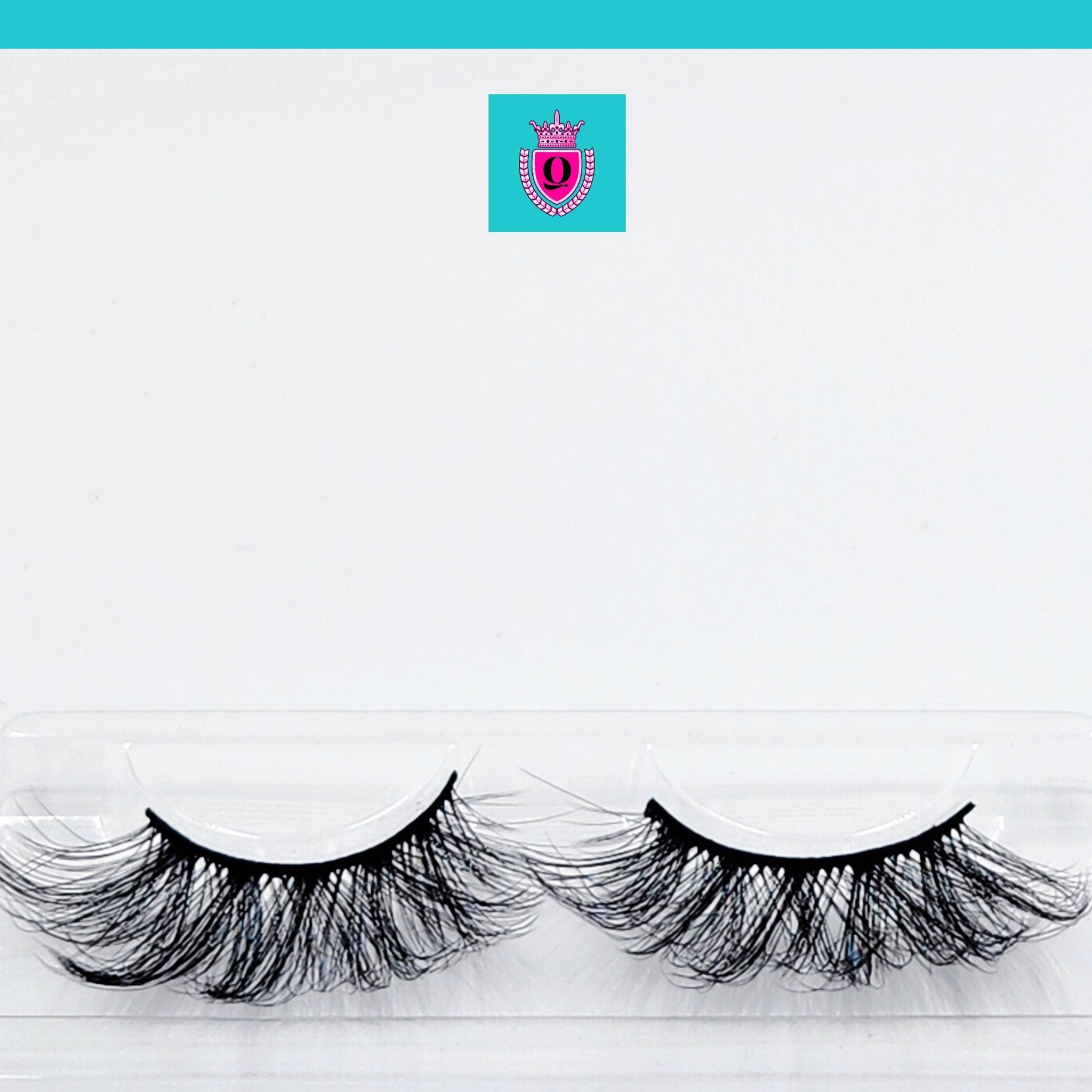 False eyelashes, black wispy style, in clear plastic packaging