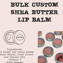 Lip balm in metal tins, pink balm, Lip Love Organics text on image