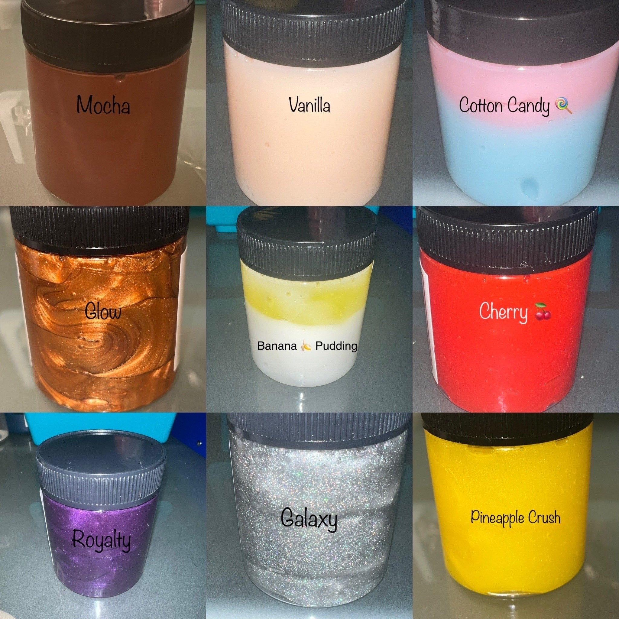 Mocha jar with brown liquid and black lid, text "Mocha" visible