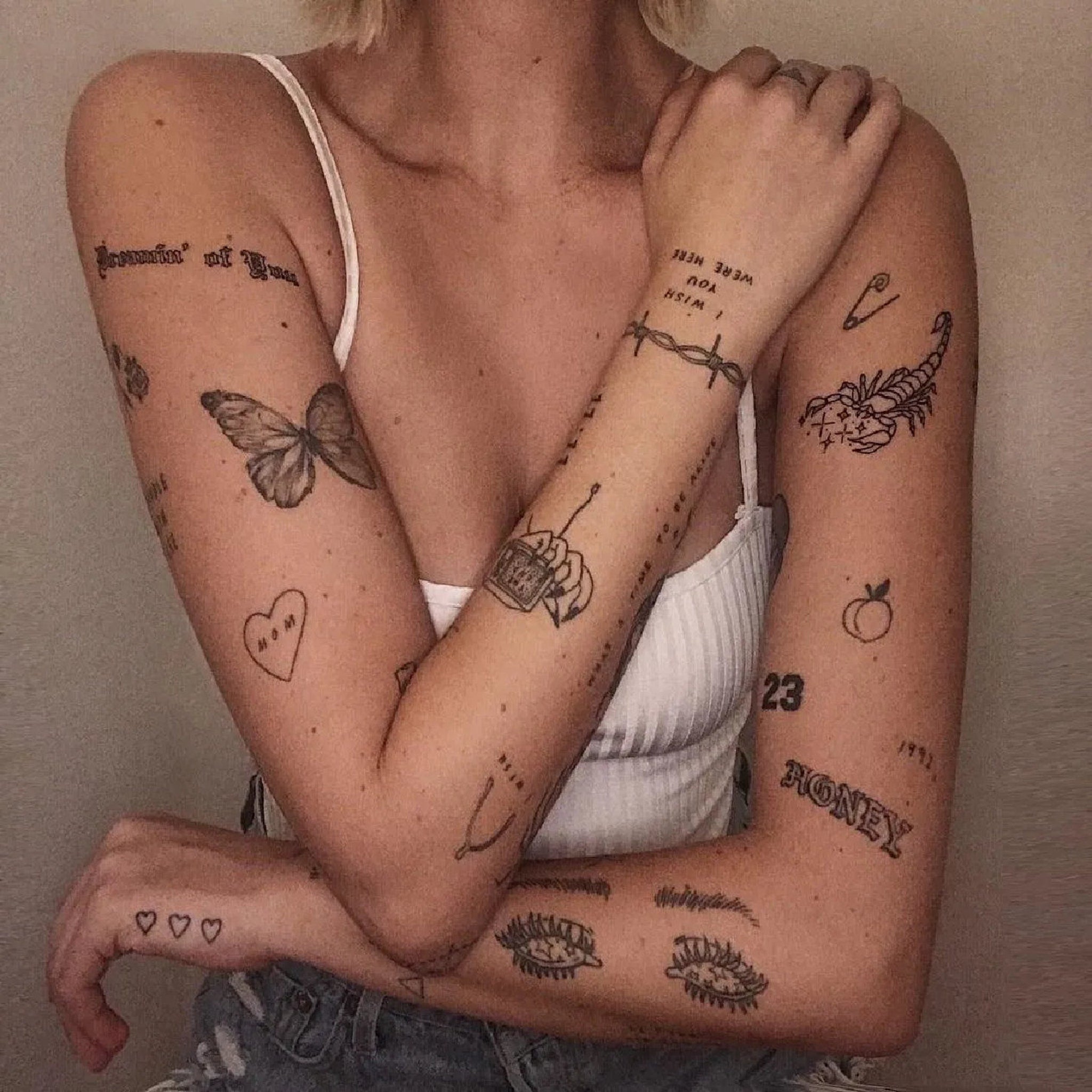 Additional view of 90s Cartoon Flash Tattoo Stencils - Set of 4 Skin-Safe Designs