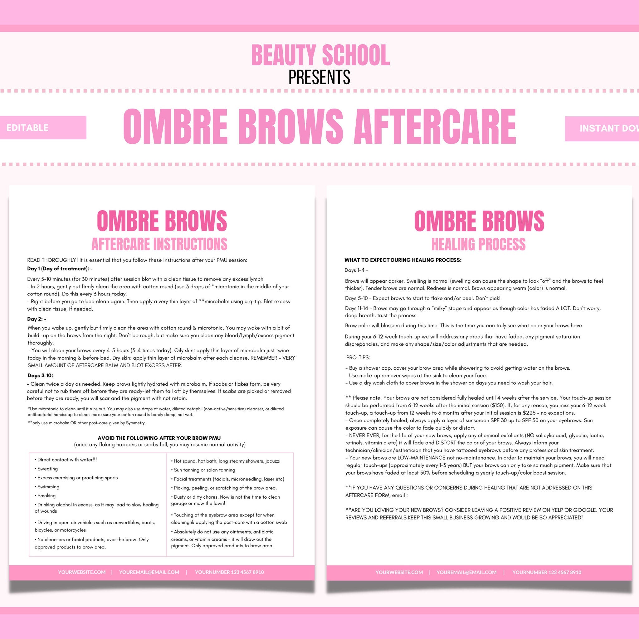 Powder ombre brows aftercare guide with skincare steps for flawless healing and vibrant brow results
