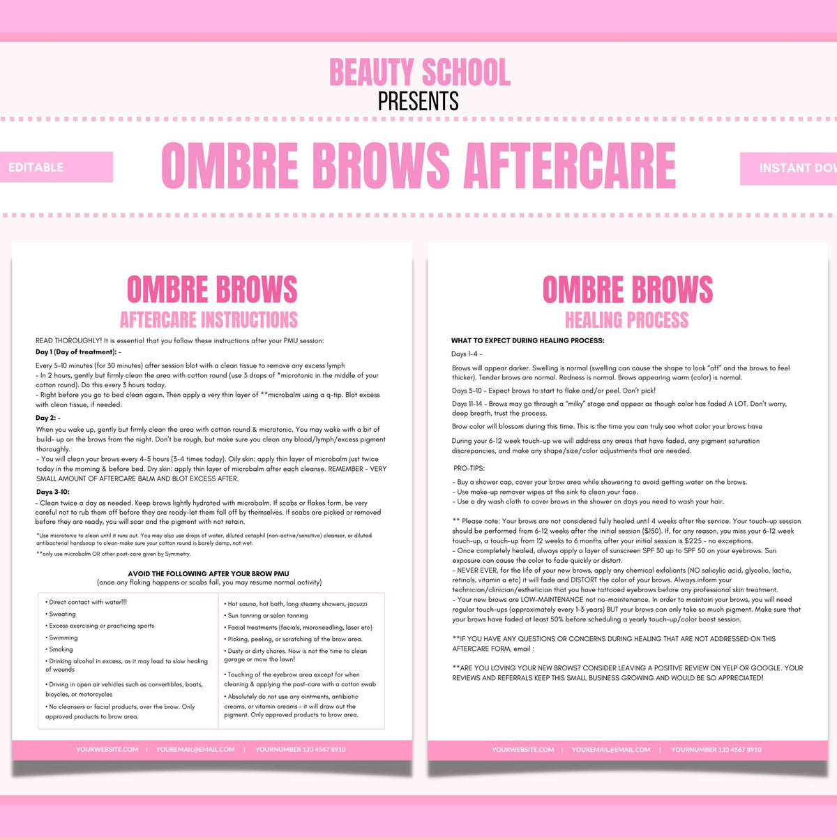 Powder ombre brows aftercare guide with skincare steps for flawless healing and vibrant brow results