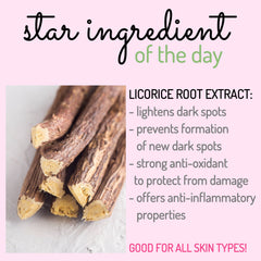 Licorice root extract, brown textured sticks with light yellow cut ends, for skincare use