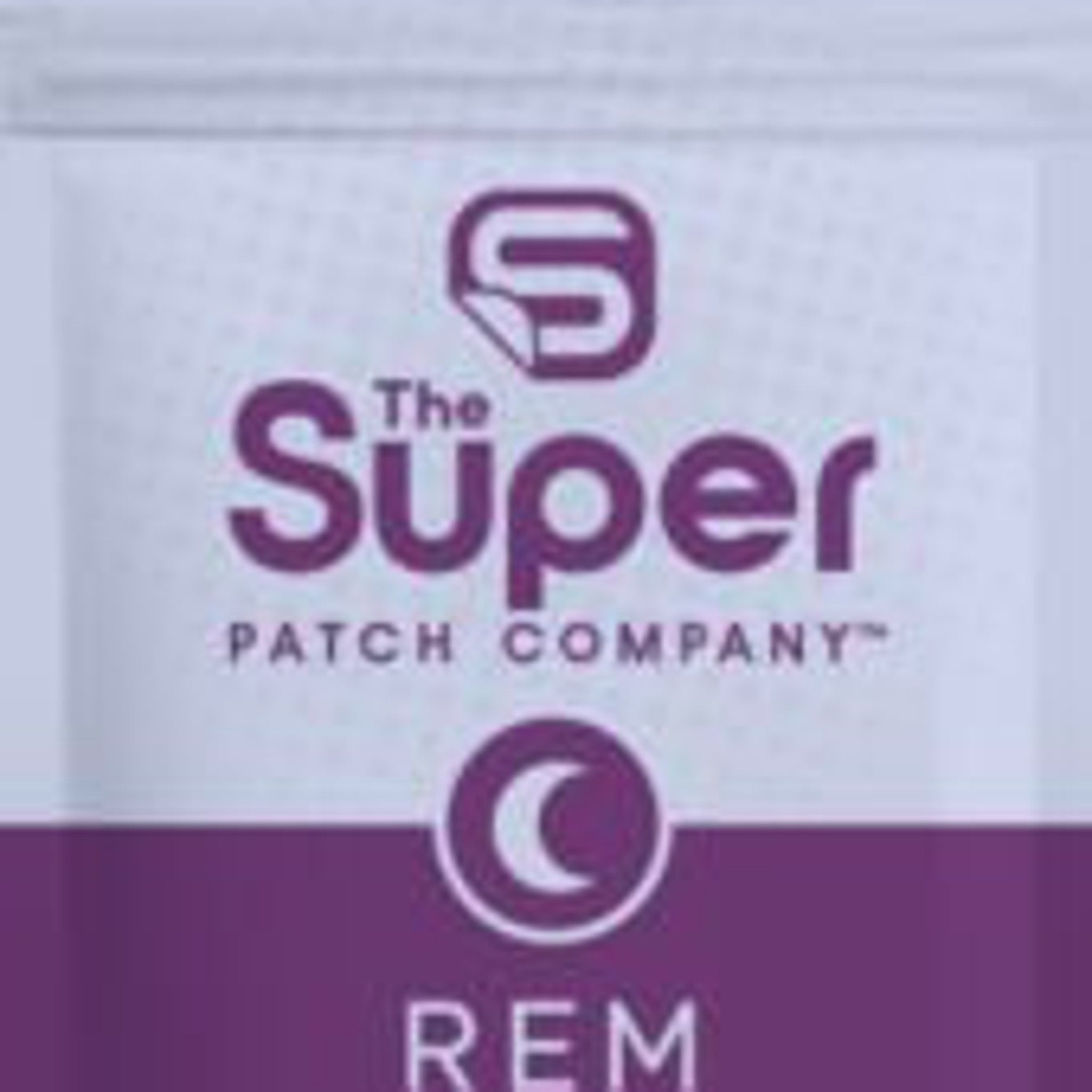 The Super Patch Company logo in purple and white with text and a crescent moon icon