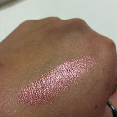 Side view of Mineral Eyeshadow in Racy Lady showing deep plum shade with satin finish in compact case