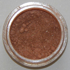 Close-up of creamy Mineral Eyeshadow in warm caramel Creme Brulee shade with smooth satin finish