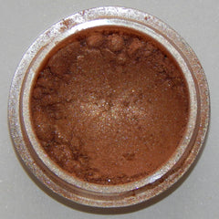 Amber Light mineral eyeshadow in warm bronze tone with soft shimmer finish, shown in compact case