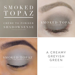 Eye shadow, Smoked Topaz color, applied on eyelid, with visible eyelashes, SeneGence brand