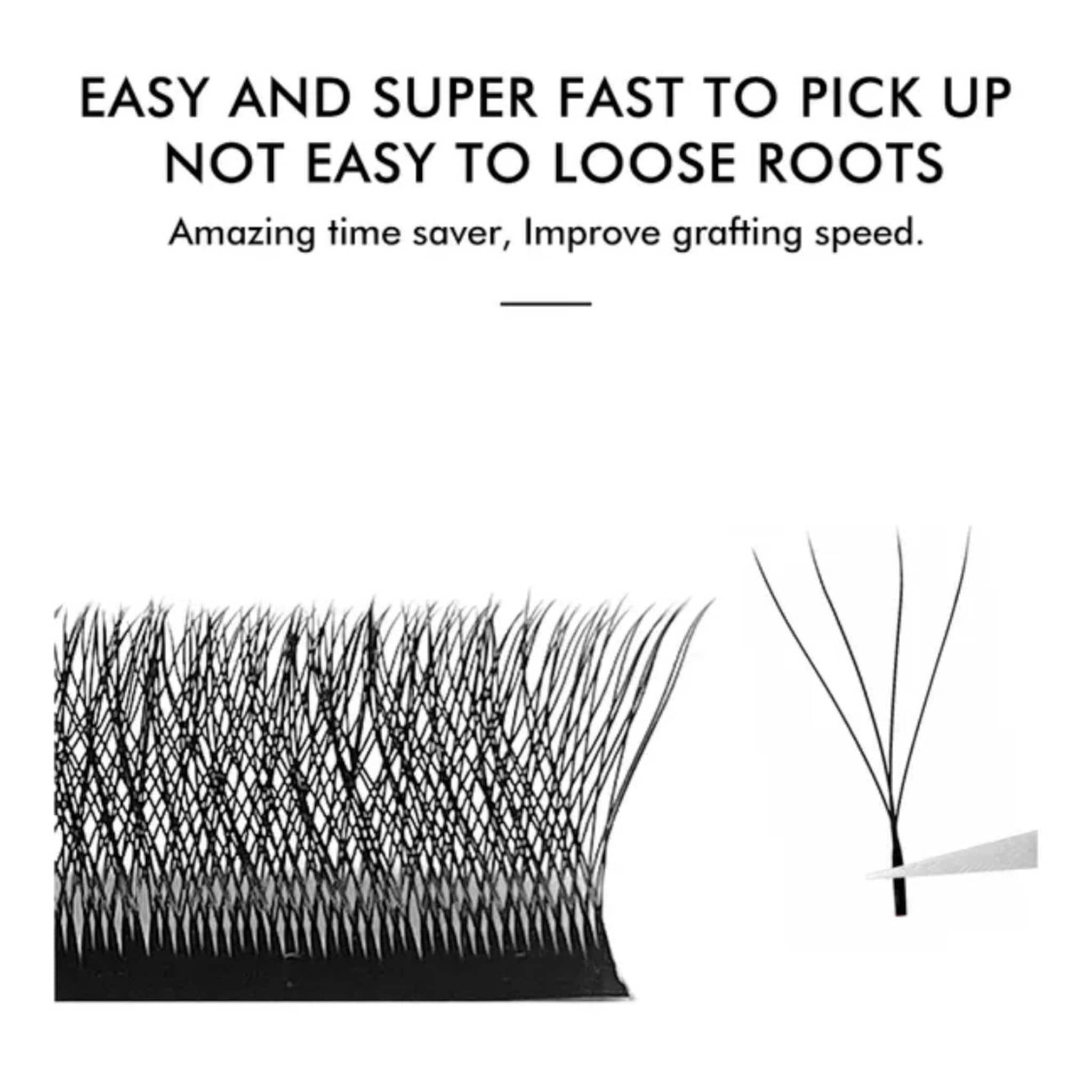 Black lash extensions with white background, for grafting speed