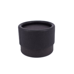 Cosmetic pot, black cardboard, cylindrical shape, for makeup storage