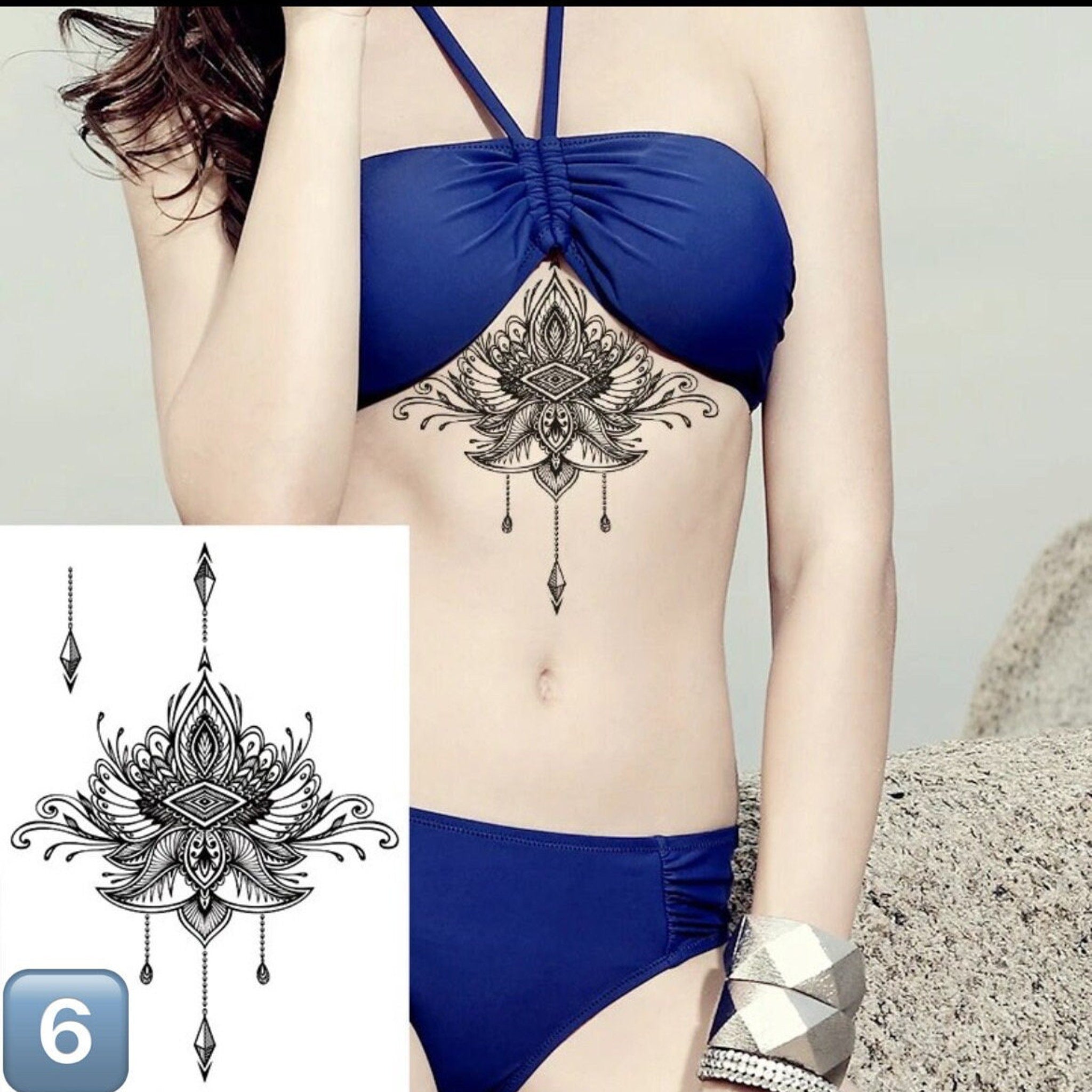 Additional view of Temporary Underboob Tattoo for Skin