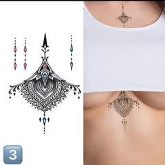 Alternative angle of Temporary Underboob Tattoo for Skin