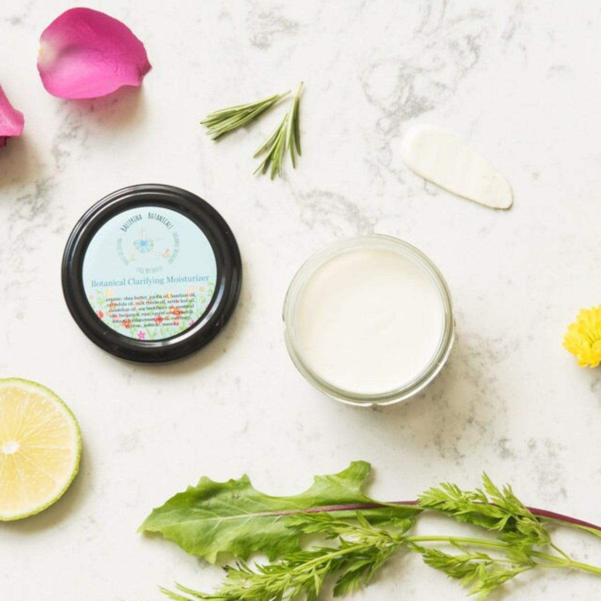 Main product view of Botanical Vegan Face Cream Lightweight Plant-Based Moisturizer with Essential Oi