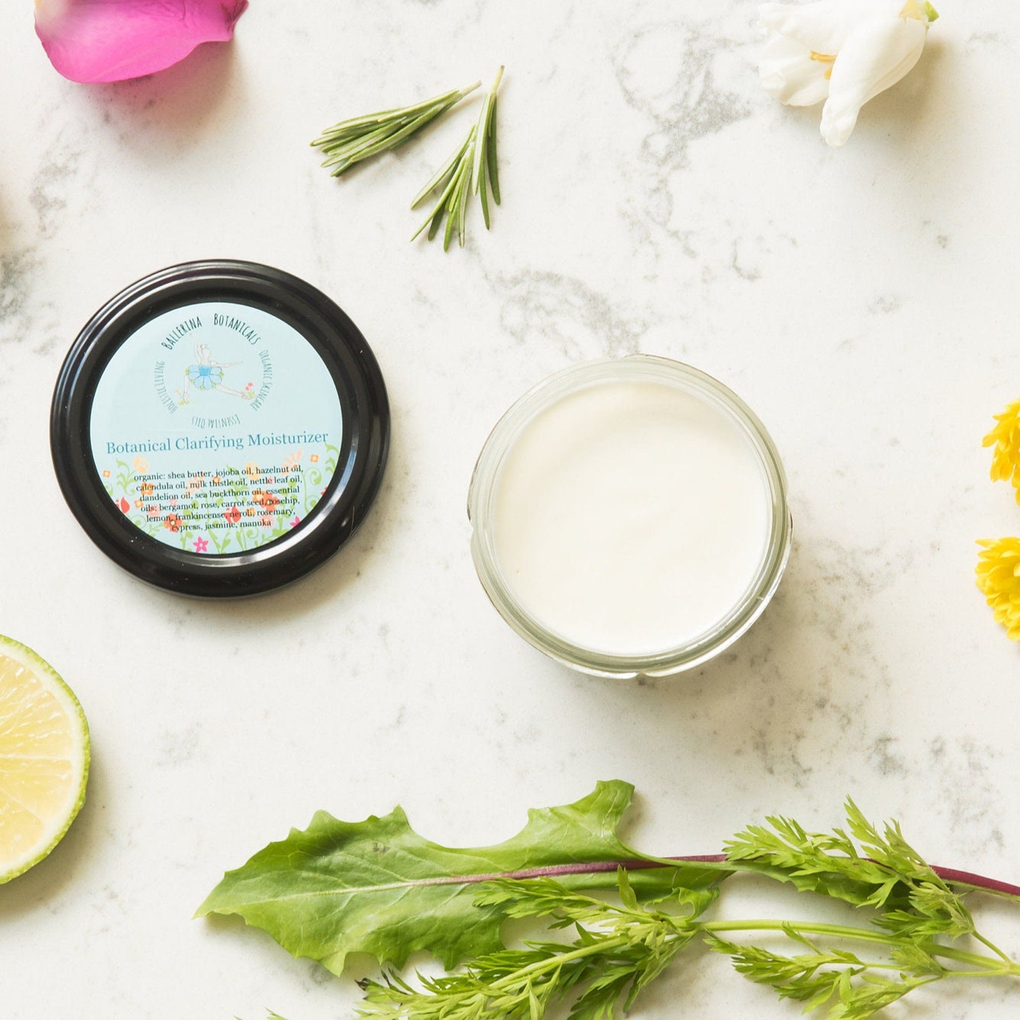 Packaging view of Botanical Vegan Face Cream Lightweight Plant-Based Moisturizer with Essential Oi