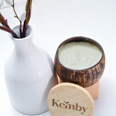 Detailed close-up of Vegan whipped shea body butter - eco-friendly reusable packaging