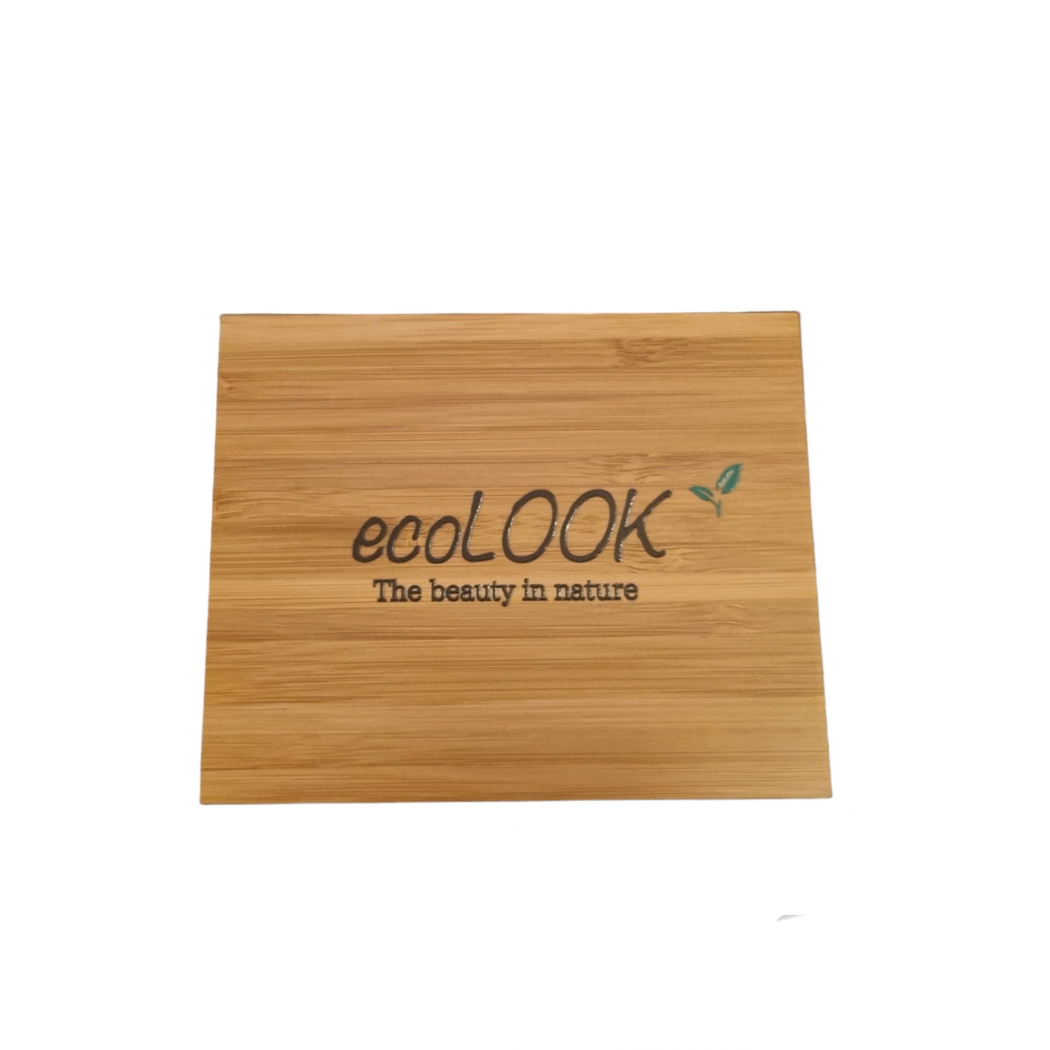 Magnetic bamboo eyeshadow palette with six vibrant matte and shimmer shades in warm earthy tones