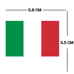 Detailed close-up of 4 Italian Flag Temporary Tattoos  1 Week Skin-Friendly Wear