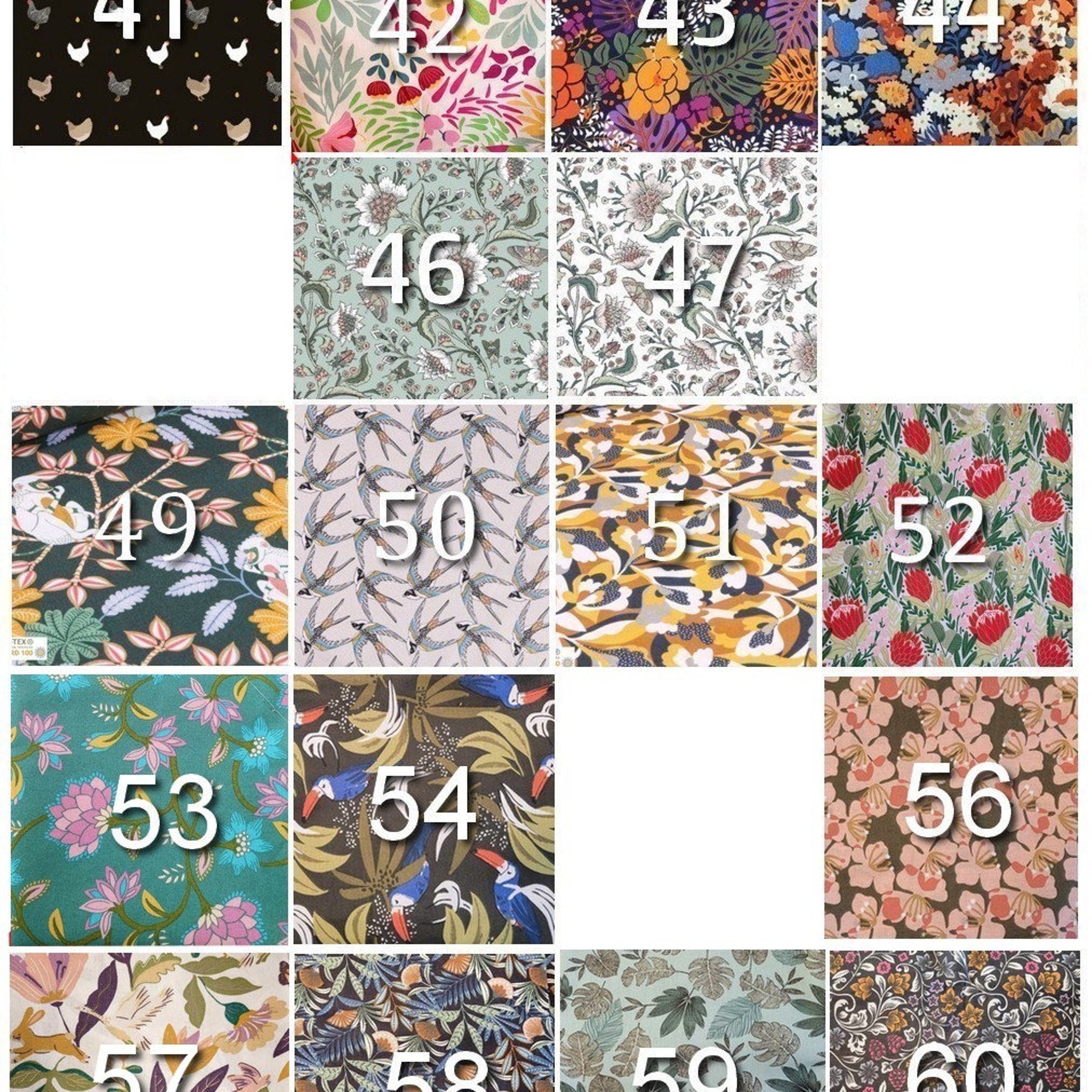 Fabric swatch with floral pattern, pink and green colors, and white background