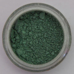Close-up of shimmery Fairy Frolic mineral eyeshadow with soft pink and gold flecks in compact case