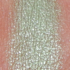 Side view of Fairy Frolic shimmery mineral eyeshadow in soft pastel hues with compact case
