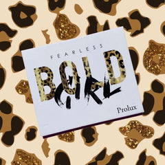 White box with gold and black text, leopard print letters, Prolux brand name displayed