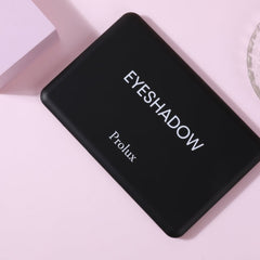 Eyeshadow palette, black rectangular case with white text, Prolux brand name visible